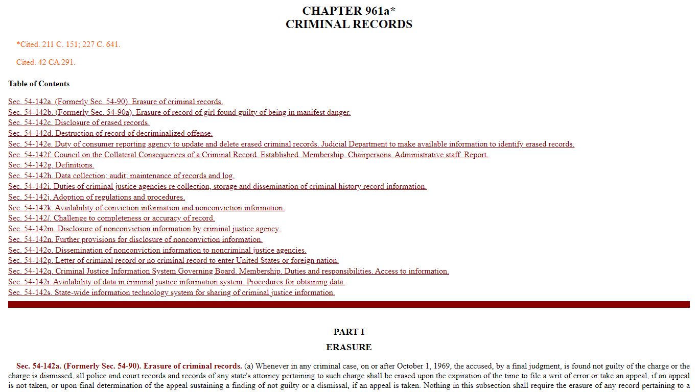 Chapter 961a - Criminal Records - Connecticut General Assembly